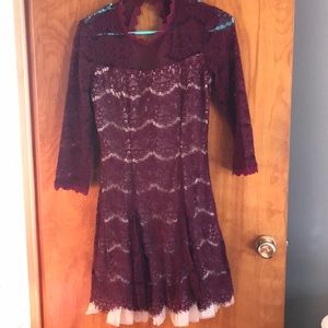 Maroon dress from Francesa’s! Worn at one wedding.